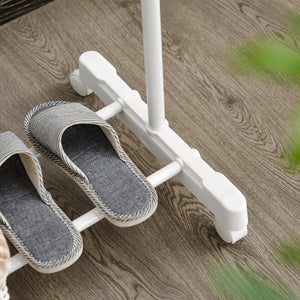 Kleiderständer rollbar höhenverstellbar mit Ablage weiss