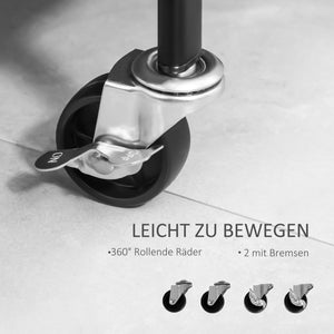 Kleiderständer auf Rollen mit Kleiderstange und Schuhablage bis 16kg Schwarz
