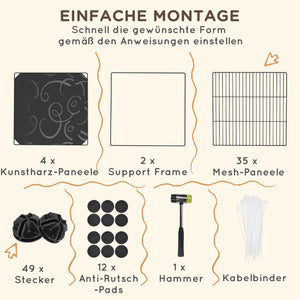 Kleintier Gehege Indoor Auslauf mit Rampe für Zwergkaninchen
