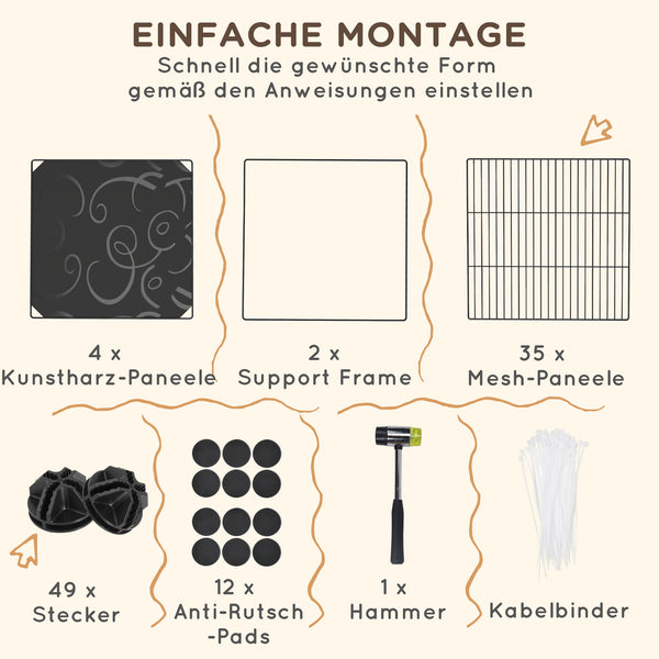 Kleintier Gehege Indoor Auslauf mit Rampe für Zwergkaninchen