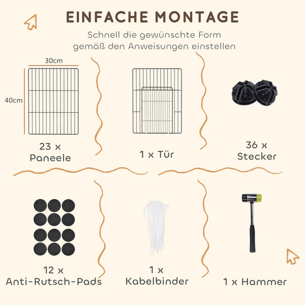 Kleintierkäfig Aussengehege modular aus Stahl schwarz