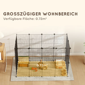 Kleintierkäfig Aussengehege modular aus Stahl schwarz