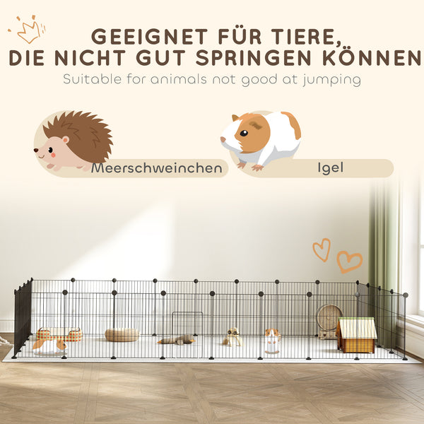 Kleintierkäfig Aussengehege modular aus Stahl schwarz