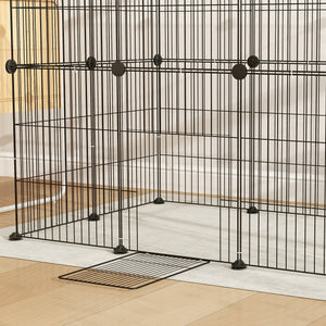 Kleintierkäfig Aussengehege modular aus Stahl schwarz