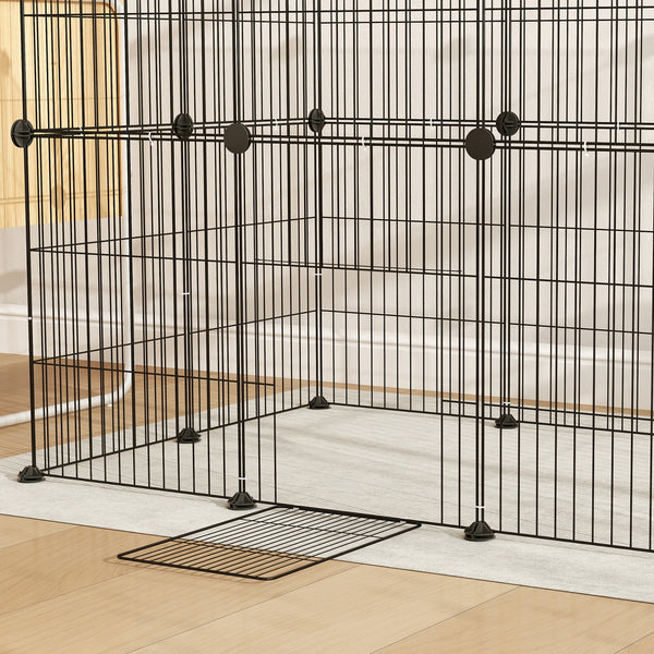 Kleintierkäfig Aussengehege modular aus Stahl schwarz