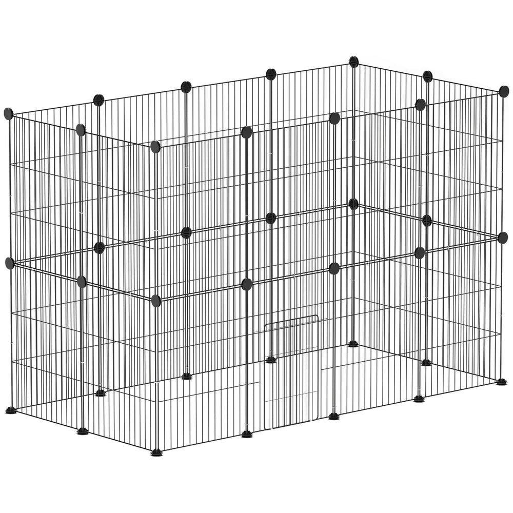 Kleintierkäfig Aussengehege modular aus Stahl schwarz
