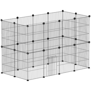 Kleintierkäfig Aussengehege modular aus Stahl schwarz