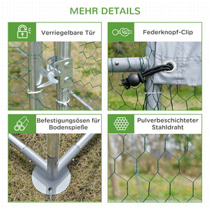 Kleintiergehege Freilauf Outdoor stabil für Hühner Kaninchen