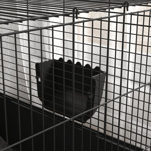 Kleintierkäfig mit abnehmbarem Gehege und Zubehör schwarz