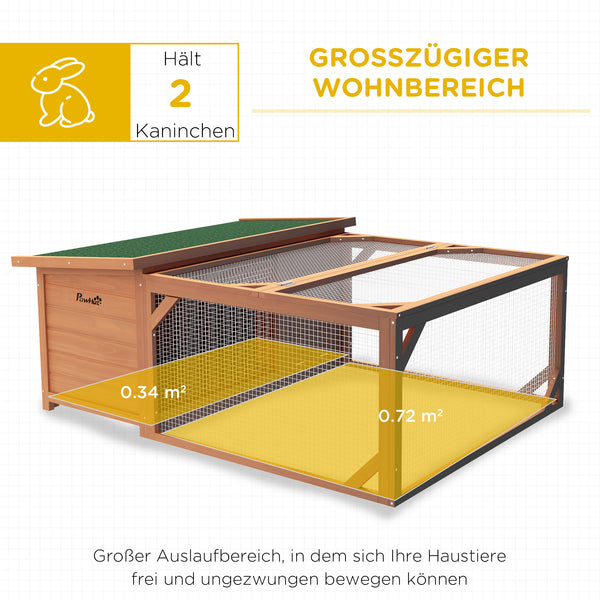 Kleintierstall mit Freigehege wetterfest mit herausnehmbarer Bodenwanne