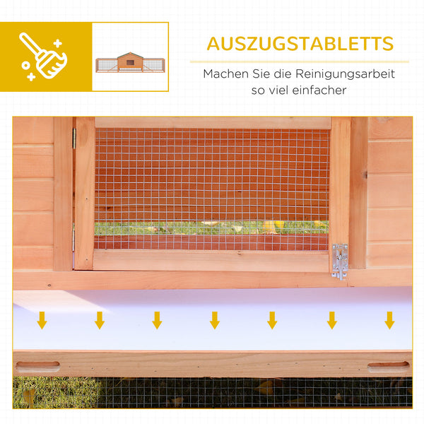 Kleintierstall gross mit Freigehege und Rampen für Kaninchen