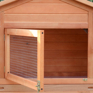 Kleintierstall gross mit Freigehege und Rampen für Kaninchen