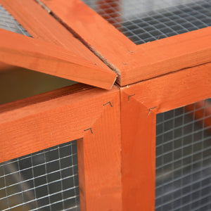 Kleintierstall mit Freilaufgehege 180x90x48cm Tannenholz
