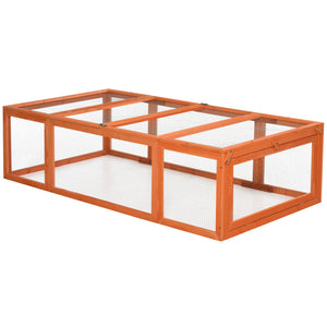 Kleintierstall mit Freilaufgehege 180x90x48cm Tannenholz