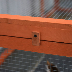 Kleintierstall mit Freilaufgehege 180x90x48cm Tannenholz