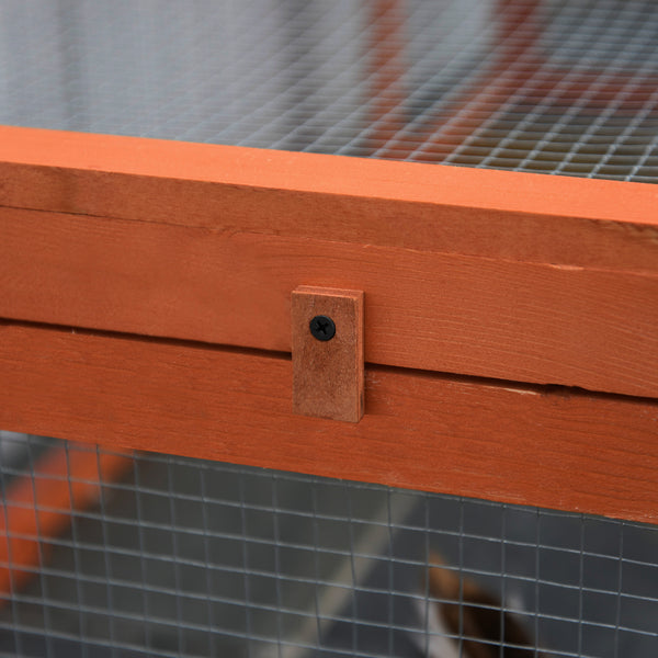 Kleintierstall mit Freilaufgehege 180x90x48cm Tannenholz