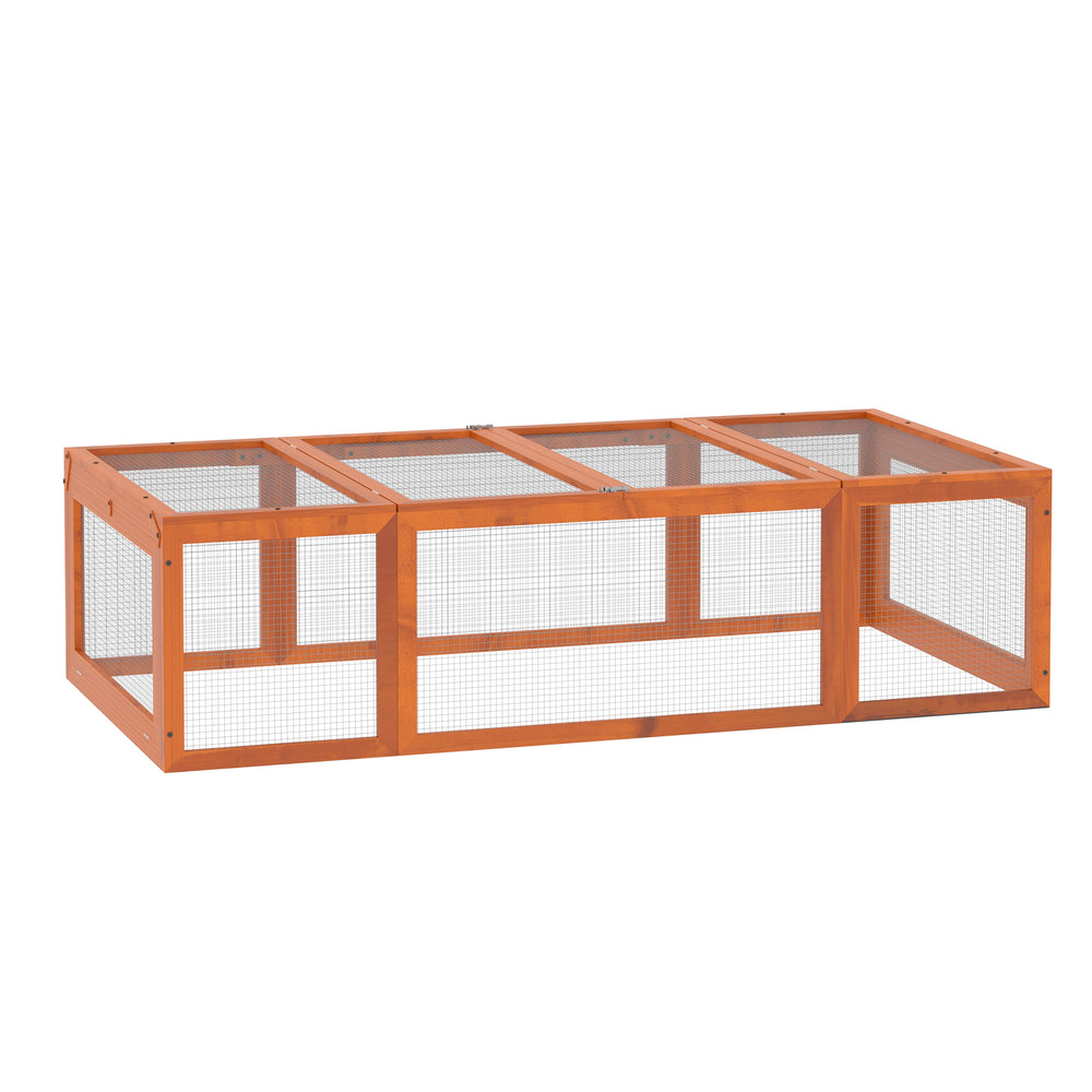 Gabbia per piccoli animali con recinto esterno, 180x90x48cm, legno di abete