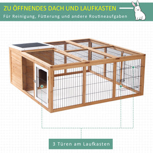 Kleintierstall mit Freigehege wetterfest für Kaninchen und Nager