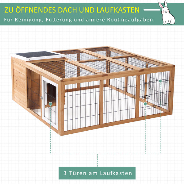 Kleintierstall mit Freigehege wetterfest für Kaninchen und Nager