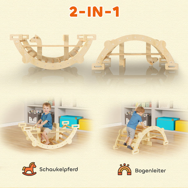 Kletterbogen Montessori Klettergerüst Indoor für Kinder aus Holz