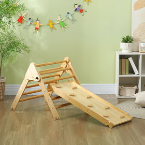 Kletterdreieck Indoor Spielgerät mit Rampe für Kinder aus Holz