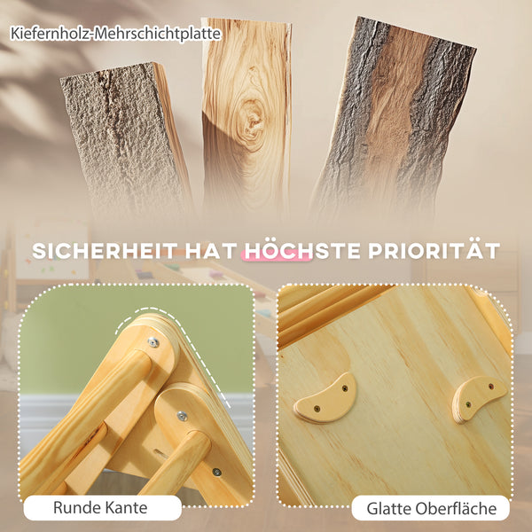 Kletterdreieck Indoor Spielgerät mit Rampe für Kinder aus Holz