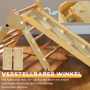 Kletterdreieck Indoor Spielgerät mit Rampe für Kinder aus Holz