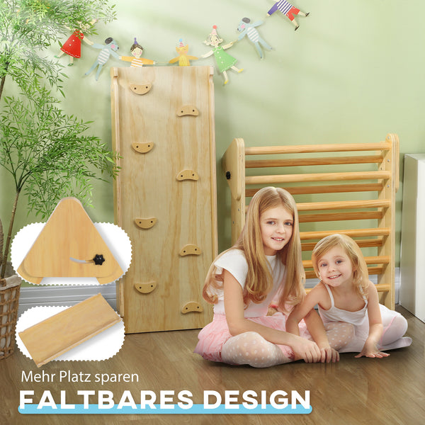 Kletterdreieck Indoor Spielgerät mit Rampe für Kinder aus Holz