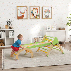 Kletterdreieck Kletterbogen Montessori mit Rutsche aus Holz