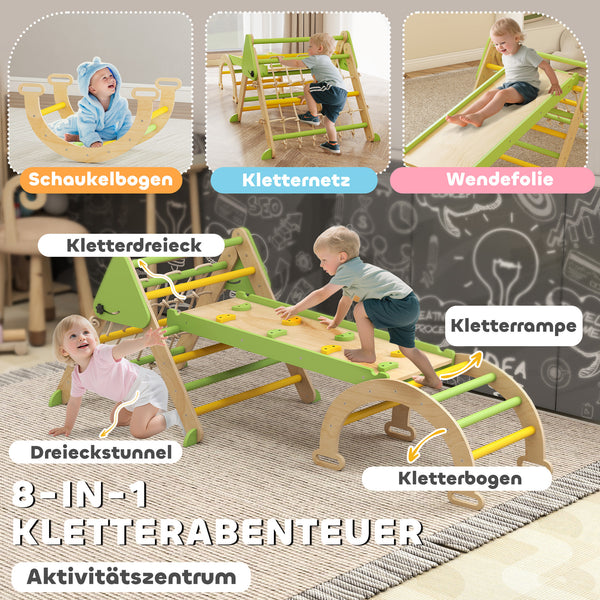 Kletterdreieck Kletterbogen Montessori mit Rutsche aus Holz