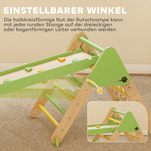 Kletterdreieck Kletterbogen Montessori mit Rutsche aus Holz