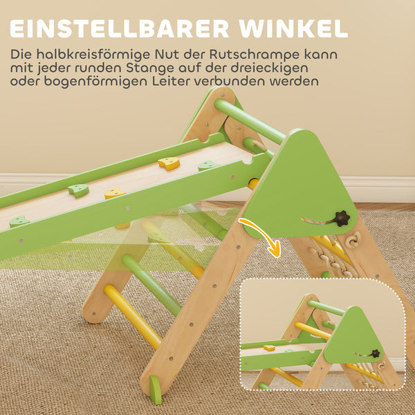 Kletterdreieck Kletterbogen Montessori mit Rutsche aus Holz