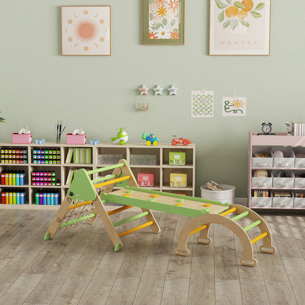 Kletterdreieck Kletterbogen Montessori mit Rutsche aus Holz