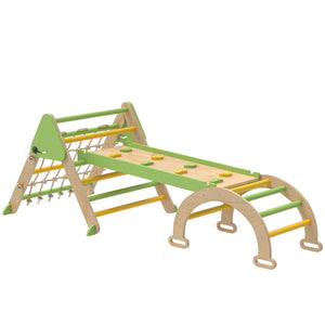 Kletterdreieck Kletterbogen Montessori mit Rutsche aus Holz