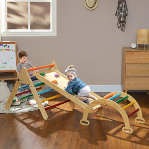 Kinder Klettergerüst 5-in-1 mit Rutsche und Rampe ab 18 Monate bunt