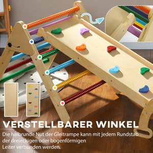 Kinder Klettergerüst 5-in-1 mit Rutsche und Rampe ab 18 Monate bunt