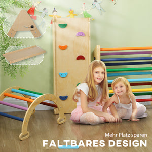 Kinder Klettergerüst 5-in-1 mit Rutsche und Rampe ab 18 Monate bunt