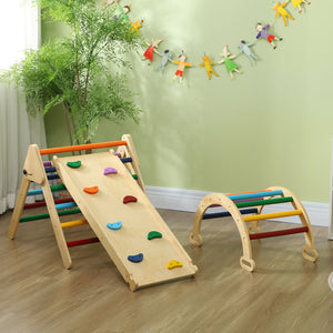 Kinder Klettergerüst 5-in-1 mit Rutsche und Rampe ab 18 Monate bunt