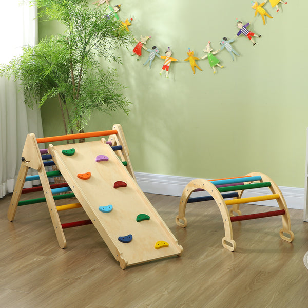 Kinder Klettergerüst 5-in-1 mit Rutsche und Rampe ab 18 Monate bunt