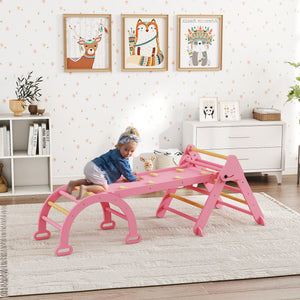 Klettergerüst Indoor klappbar mit Rutsche und Kletterdreieck