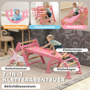 Klettergerüst Indoor klappbar mit Rutsche und Kletterdreieck