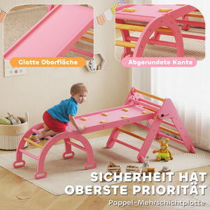 Klettergerüst Indoor klappbar mit Rutsche und Kletterdreieck