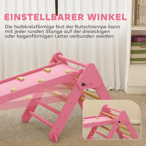 Klettergerüst Indoor klappbar mit Rutsche und Kletterdreieck