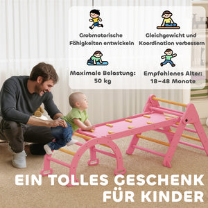 Klettergerüst Indoor klappbar mit Rutsche und Kletterdreieck