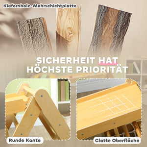 Klettergerüst Indoor für Kinder mit Rutsche und Kletterdreieck