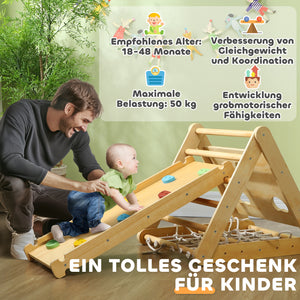 Klettergerüst Indoor für Kinder mit Rutsche und Kletterdreieck