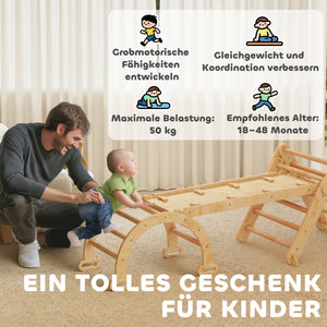 Klettergerüst klappbar mit Rutsche und Kletterwand für Kinder aus Holz