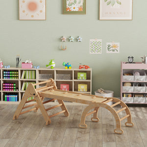 Klettergerüst klappbar mit Rutsche und Kletterwand für Kinder aus Holz