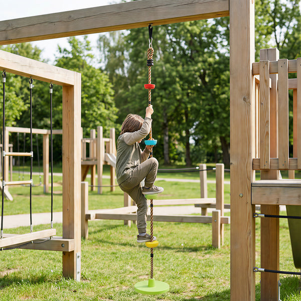 Kletterseil Schaukel mit Plattform für Kinder Outdoor 3-8 Jahre