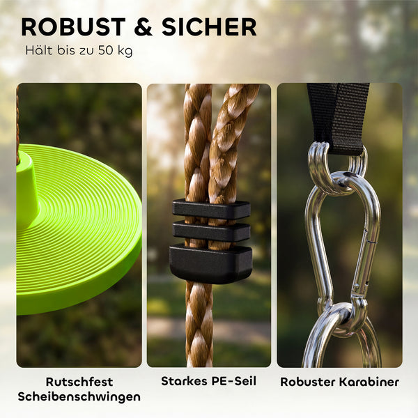 Kletterseil Schaukel mit Plattform für Kinder Outdoor 3-8 Jahre